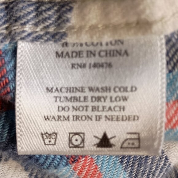 Faherty Men's L Multicolor Plaid Flannel Double Chest Pocket Lumberjack Shirt - Picture 8 of 8